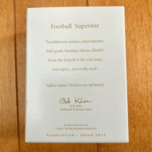 NIB Hallmark Keepsake Football Superstar Personalize Ornament - Picture 2 of 4